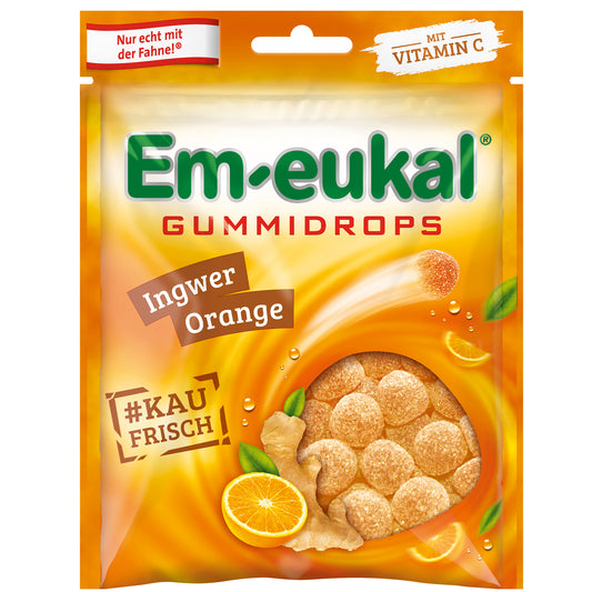 Em-eukal Gummidrops Ingefær-Orange 90g